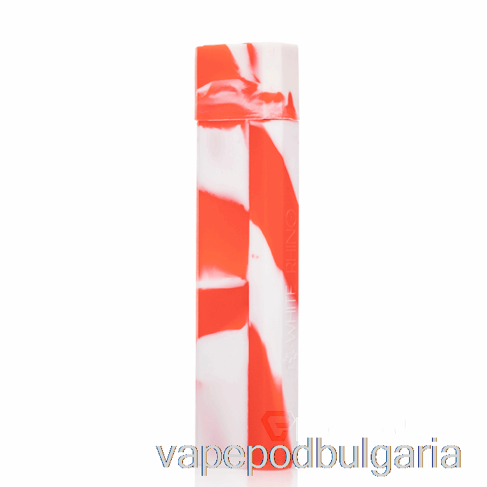 Vape 10000 Дръпки White Rhino Silicone Dab Out [pyrex] Red White